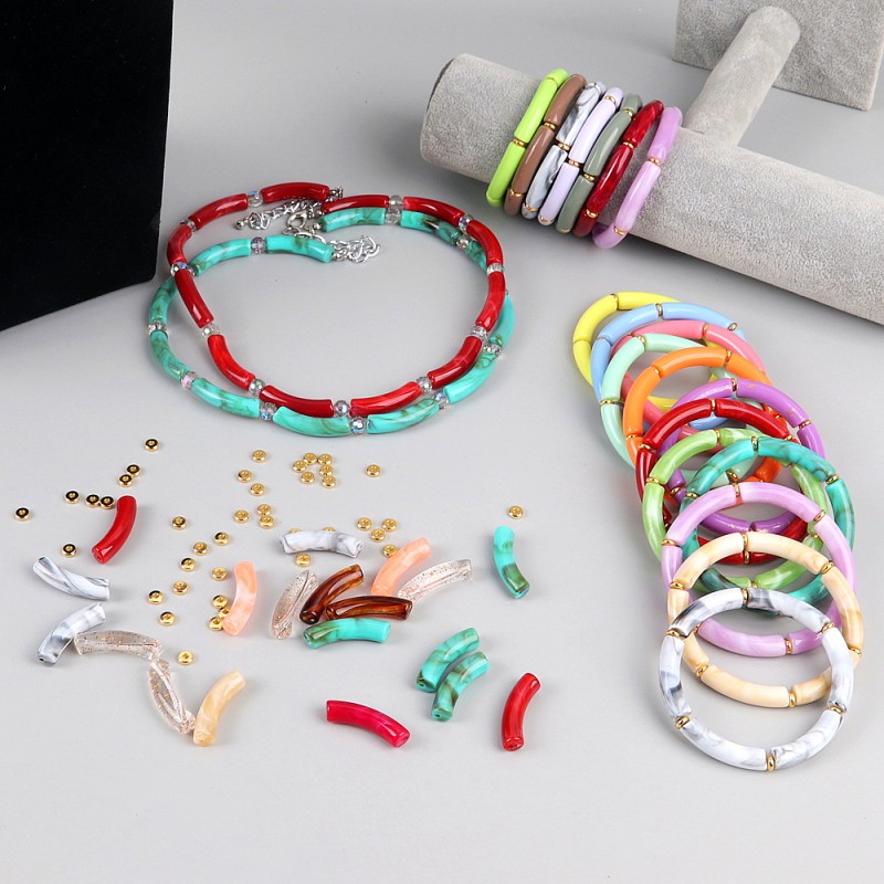 Bohemian Accessories Factory - Bohemian Style Creativity Handmade Gift DIY Jewelry Accessories 8mm Acrylic Pipe Bead