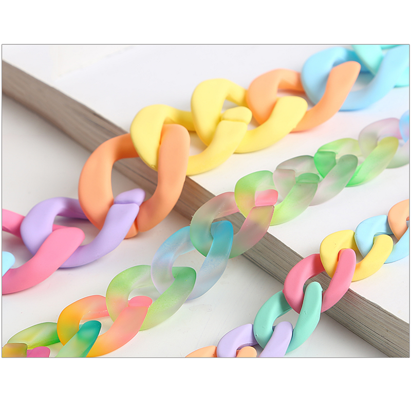 Candy Chain Supplier - Spring Summer Popular Candy Color Macaroon Custom Length Chain Necklace Decoration