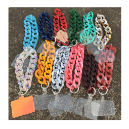 Handmade Chain Manufacturer - Ins New Hot Selling Handmade Mobile Phone Pendant Accessory Laser Marbling Acrylic Chain
