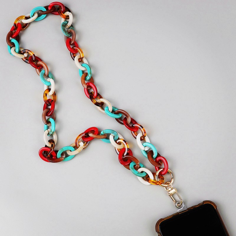 Anti-loss Chain Factory - Hot New Summer Mobile Phone Anti-loss Chain Acrylic 80cm Long Neck Phone Chain Amber