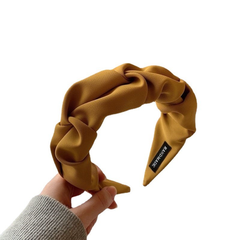 Headbands Factory - New Arrival Designer Women's Headbands Pleated Solid Color Wide Edge Hair Band Elegant