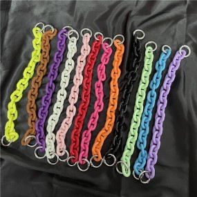 Color Chain Supplier - Cute Simple Color Solid Color Chain Plastic Chunky Link Handbag Underarm Bag 23cm