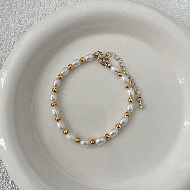 Pearl Set Factory - Fashion Elegant Freshwater Pearl Necklace Bracelet High Quality Gold Plated Necklace Bracelet Set