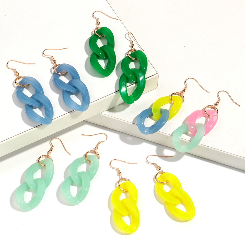 Jelly Color Set Factory - 2025 Yiwu New Jelly Color Chain Simple Cheap Jewelry Casual Acrylic Earrings Bracelet Necklace