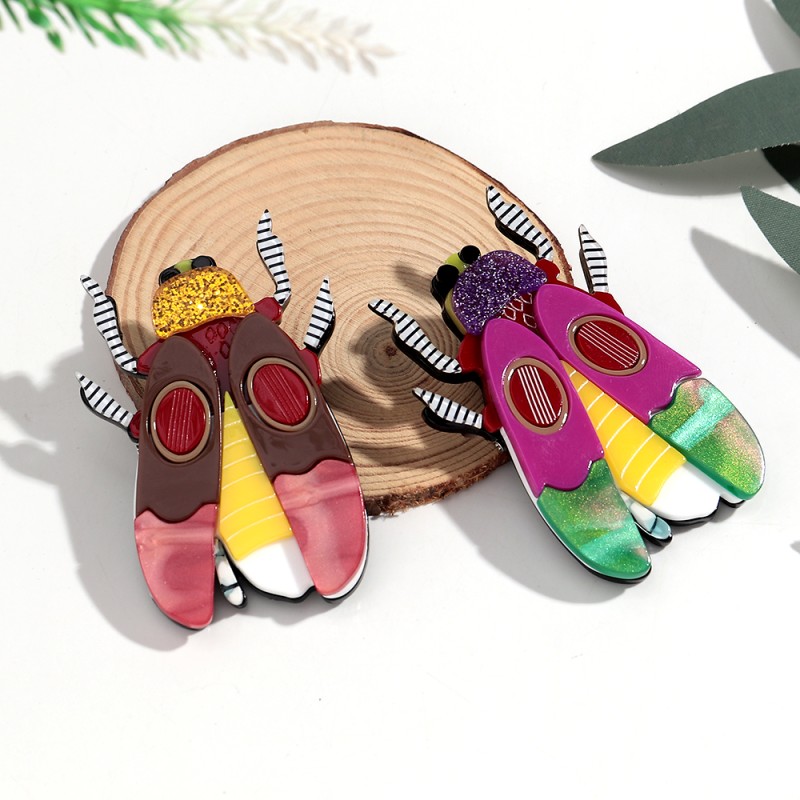Insect Brooches Manufacturer - Fashion 2025 New Creative Cartoon Animal Pins Colorful Insect Brooches Beetle