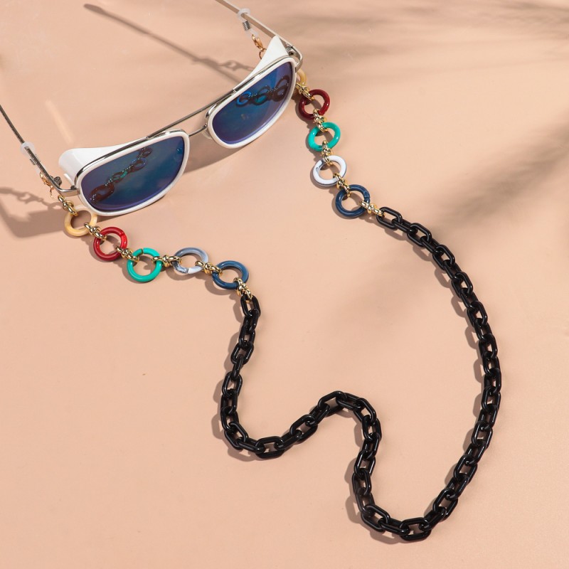 Resin Chain Factory - Wholesale Europe American New Resin Chain Thin Sunglasses Holder Personality Amber Marble