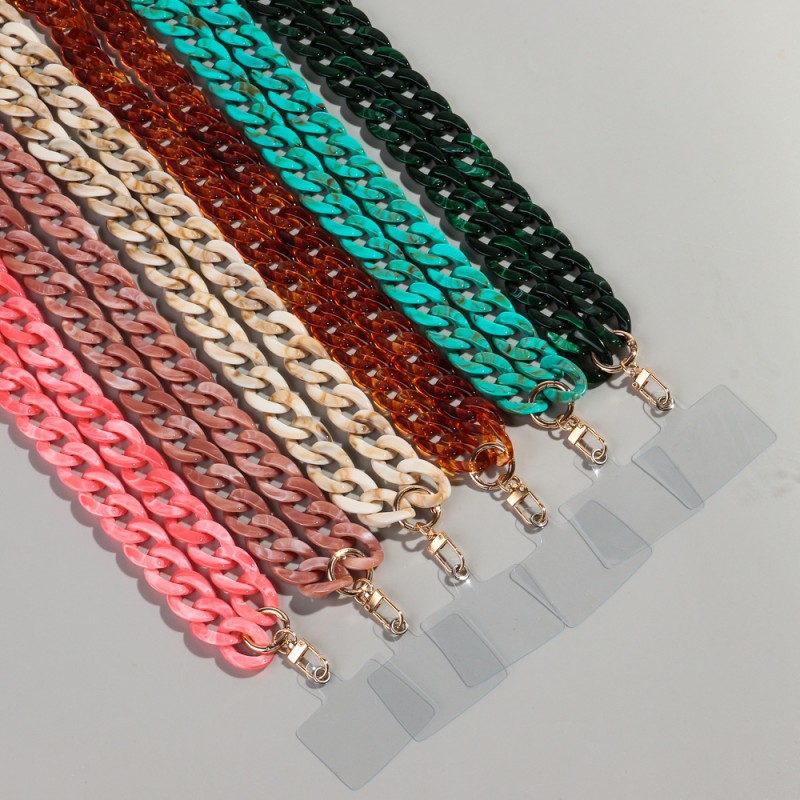 Vintage Chain Supplier - 2025 Mobile Phone Lanyards Vintage Long Necklace 120cm Crossbody Chain Glossy Acrylic