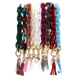Phone Chain Supplier - New MultiColor Smartphone Fringe Acrylic Mobile Phone Chain Geometric Acrylic Lanyard