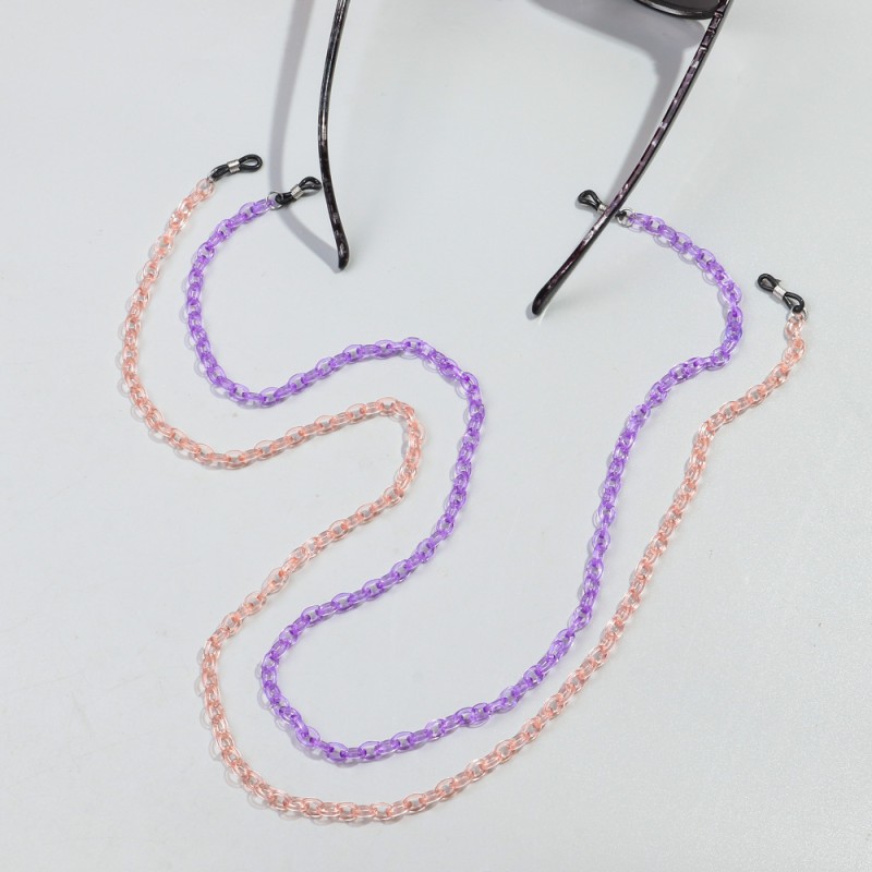 Resin Chain Supplier - Fashion 2024 New Eyewear Accessory Resin Chain Colorful Transparent Jelly Thin Mini Buckle