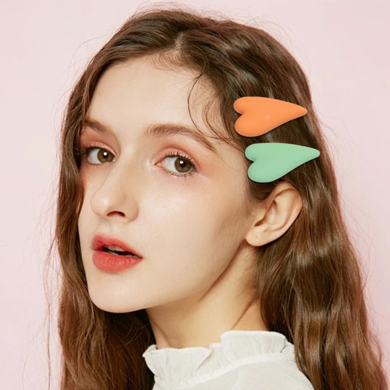 Hair Clip Manufacturer - Fashion Simple Heart Jewelry Hair Accessories 8 Pieces/Set Matte Sweet Heart Hair Clip Set