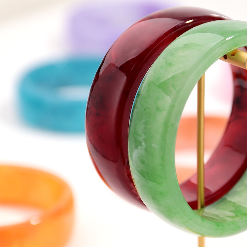 Large Bracelet Manufacturer - Trend New Large Diameter Bracelet Jewelry Geometric Acrylic Dreamy Marble Colorful
