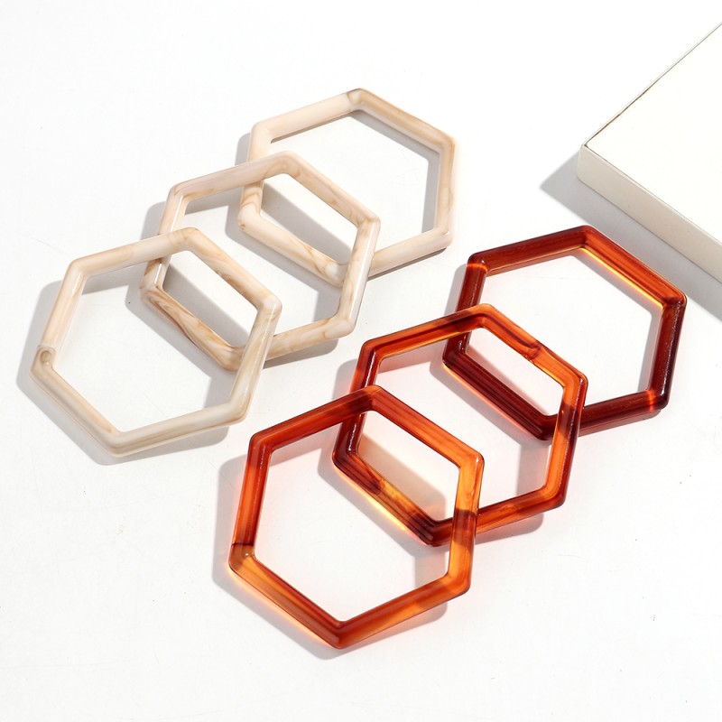 Hexagonal Bracelet Supplier - Factory Price New Hexagonal Plastic Bracelet Elegant Vintage Geometric Stackable