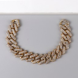 Cuban Necklace Manufacturer - Wholesale Custom Cuban Necklace Rhinestone CZ Jewelry Luxury Diamond Gold Silver Chain
