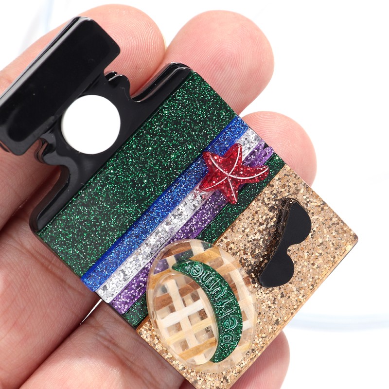 Bag Pin Factory - Cute Casual Clothing Accessories Bag Pin Colorful Glitter Patchwork Beach Starfish Sunglasses