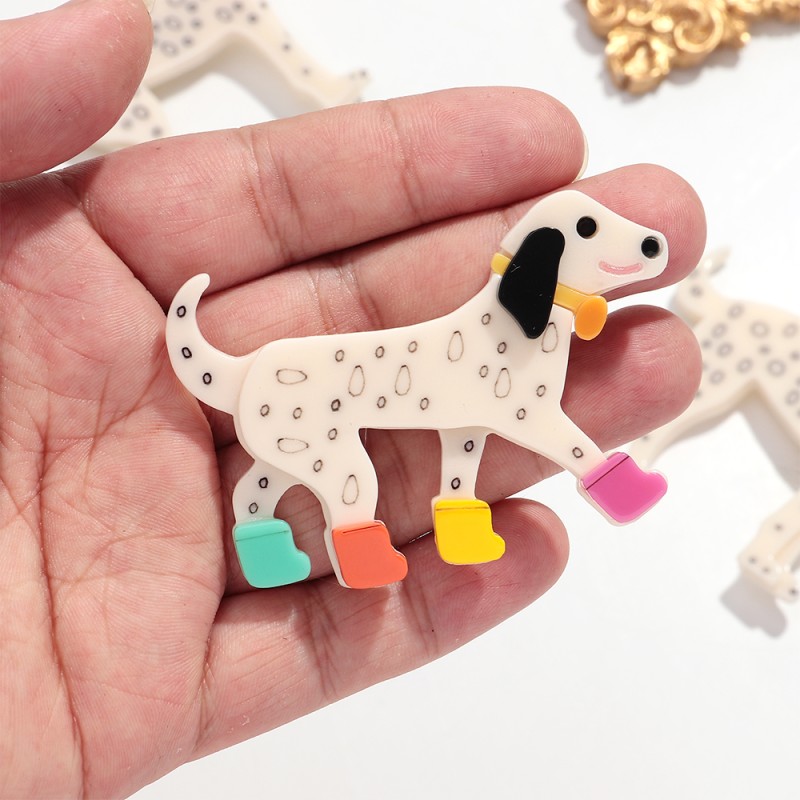 Puppy Brooch Factory - Cartoon Cute Puppy Brooch Shiny Glitter Bow Tie Fun Colorful Shoes Dalmatian Dogs