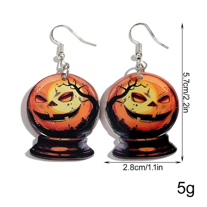Halloween Earrings Supplier - Hot Sale New Hip Hop Personality Party Jewelry Horror Eyeball Ghost Pumpkin