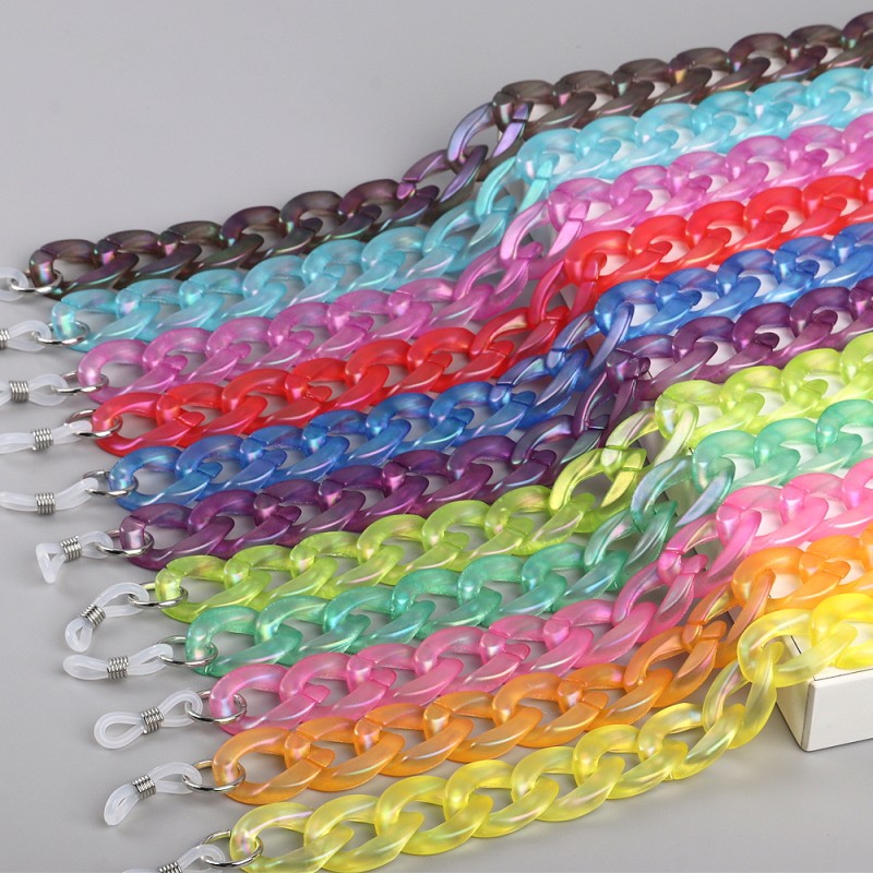UV Chain Factory - Yiwu Factory Popular New UV Chain Multicolor Mask Plastic Eyeglasses Frame Sunglasses Necklace