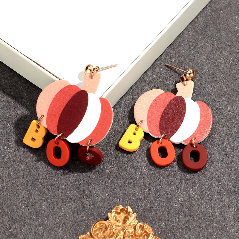 Cat Earrings Supplier - Cute Cartoon Cat Women's Earrings Fish Animals Funny Pumpkin Letter Tassel