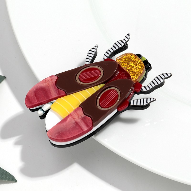 Insect Brooches Manufacturer - Fashion 2025 New Creative Cartoon Animal Pins Colorful Insect Brooches Beetle
