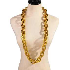 Team Necklace Factory - Wholesale Team Necklace UV Color Metallic Plated Chunky Link Hip Hop Plastic