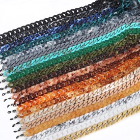 Plastic Chain Factory - 2024 Wholesale Trendy Plastic Acetate Chain Necklace Glasses Holder Strap Marbled Acrylic