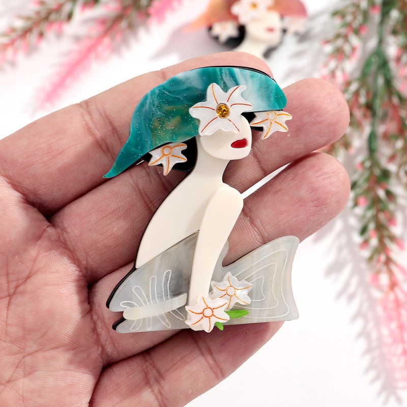 Women's Brooch Manufacturer - New Cartoon Women's Brooch Daily Jewelry Clothing Accessories Abstract Geometric Woman