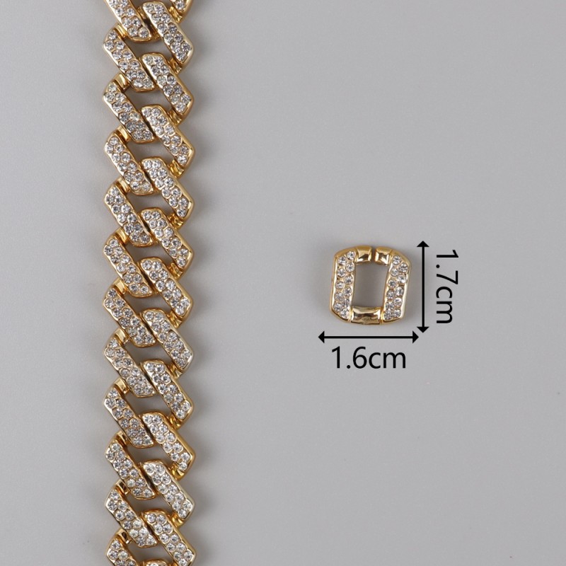 Cuban Necklace Manufacturer - Wholesale Custom Cuban Necklace Rhinestone CZ Jewelry Luxury Diamond Gold Silver Chain
