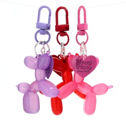Heart Keychain Factory - Cute Korean Jewelry Bag Pendant Heart Charms Cartoon 3D Colorful Jelly Balloon Dog
