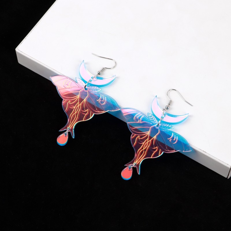 Laser Earrings Factory - 2025 UV Printed Butterfly Jewelry Moth Personality Custom Cut Acrylic Drop