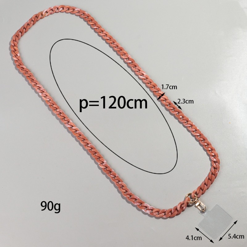 Marble Chain Factory - Casual Marble Chain 120cm Long Link Chain Trendy Unisex Acrylic Mobile Phone Chain