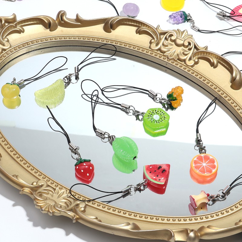 Resin Keychain Manufacturer - Wholesale Cheap Cartoon 3D Resin Pendant Keychain Blind Box Random 10 Cute Fruit