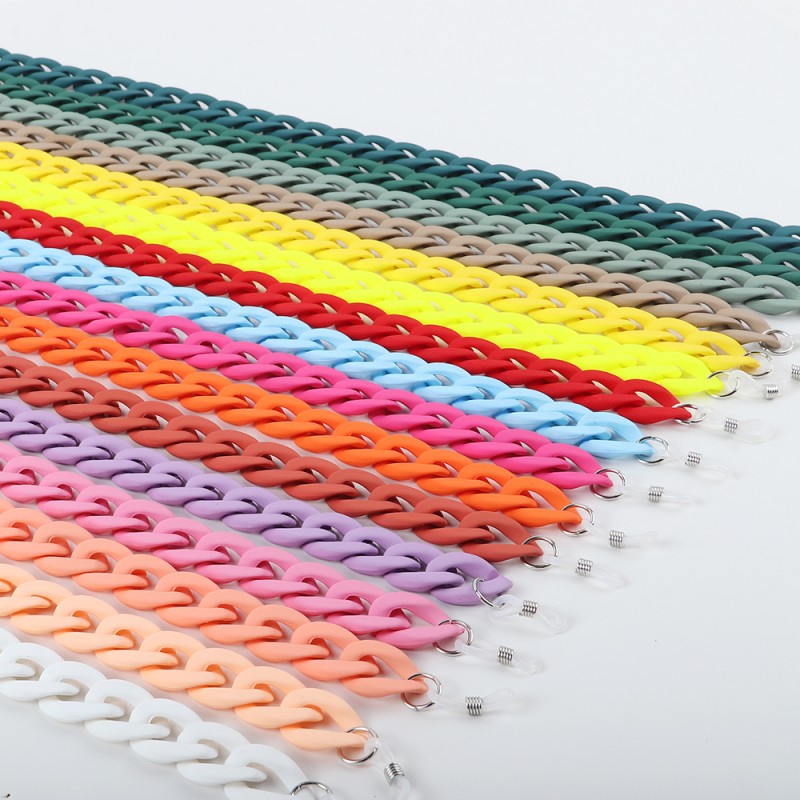 Plastic Chain Manufacturer - Fashion Plastic Link Chain Strap Holder Lanyard Eyeglass Cord Matte Acrylic