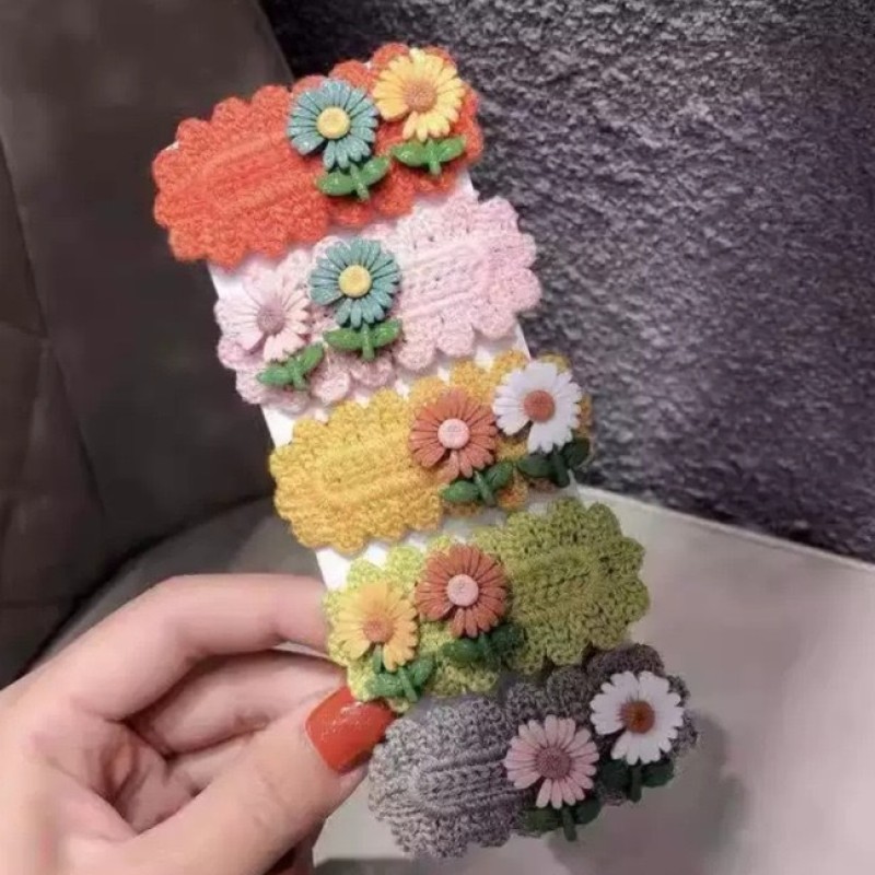 Daisy Hairpin Manufacturer - Cute Daisy Flower Kid Hairpin for Children Floral Decorative Knit Crochet Hair Pins