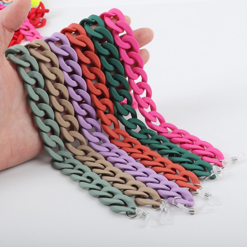 Plastic Chain Manufacturer - Fashion Plastic Link Chain Strap Holder Lanyard Eyeglass Cord Matte Acrylic
