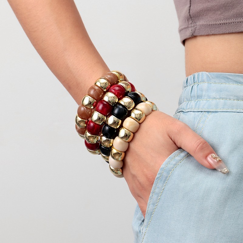 Fashionable Bracelet Manufacturer - Bestselling Fashionable and Unique Women's Hand Jewelry Bangles Geometric CCB Gold