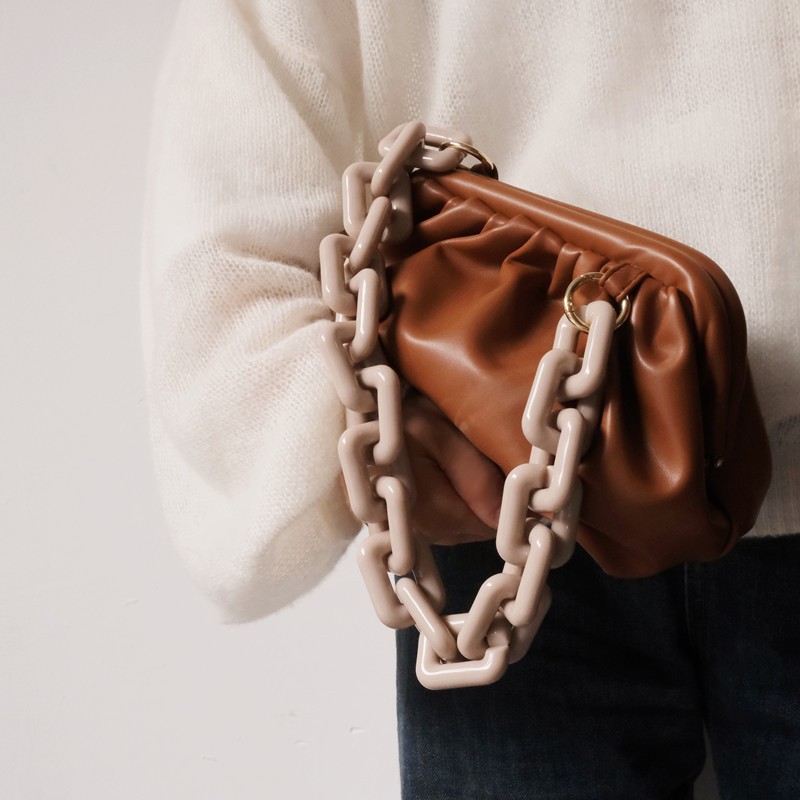 Mould Chain Manufacturer - Casual Mould Big Bag Chain Resin Jewelry Dead Colour Lucidus Hollow Round Acrylic