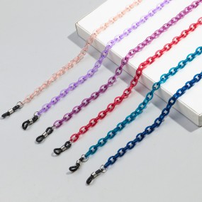 Resin Chain Supplier - Fashion 2024 New Eyewear Accessory Resin Chain Colorful Transparent Jelly Thin Mini Buckle