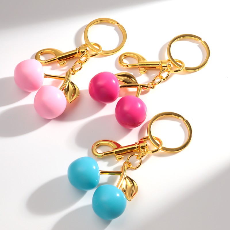 Cherry Keychain Manufacturer - Cute Casual Backpack Pendant Handbag Accessories Macaron Color Sweet Girl Acrylic Cherry