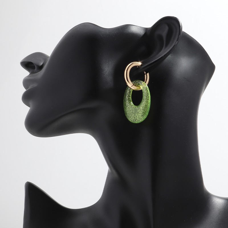 Gold Earrings Manufacturer - Bestselling Fashion Women's Jewelry Personalized Gold Resin Glitter Hoop