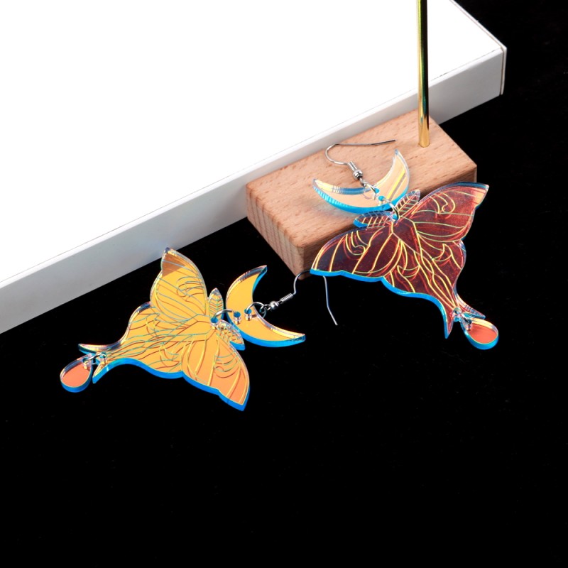 Laser Earrings Factory - 2025 UV Printed Butterfly Jewelry Moth Personality Custom Cut Acrylic Drop