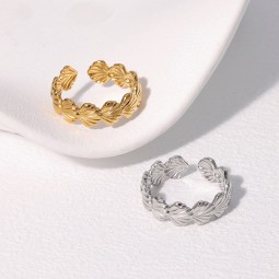 Shell Ring Supplier - 2025 Summer Best-Selling Women's Ring Cute Summer Beach Shell Design Stainless Steel Engagement