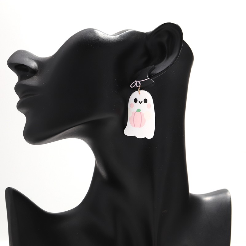 Glitter Earrings Manufacturer - 2025 New Halloween Jewelry Earrings Colorful Glitter Sequins Pumpkin Ghost