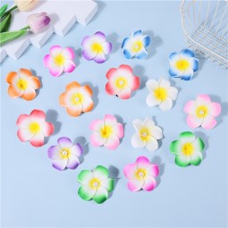 Flower Hair Decor Supplier - Hot Selling Artificial Plumeria Foam Flower Stylish Side Hair Decorations With Bangs Clip