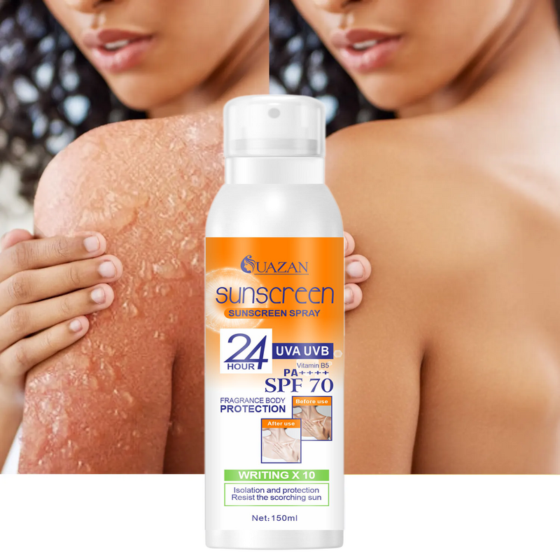 Organic Vegan Sunscreen SPF 70 Manufacturer - Whitening Long-lasting UVA UVB Sunblock Spray for Face & Body