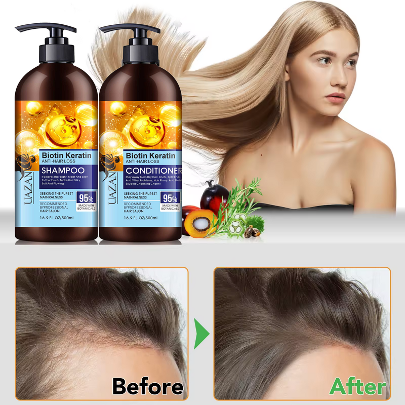 Hair Care Set Manufacturer - Biotin Organic Nourishing with Keratin Shampoo & Conditioner
