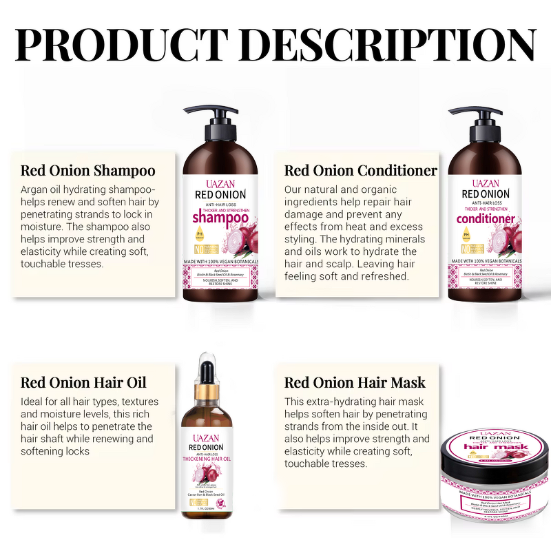 Red Onion Oil Shampoo and Conditioner Set Manufacturer - Oil Control & Moisturizing for Hair Regrowth