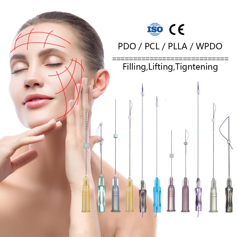 PCL Threads Manufacturer - 18G 100mm Barbed Facial Lifting Threads