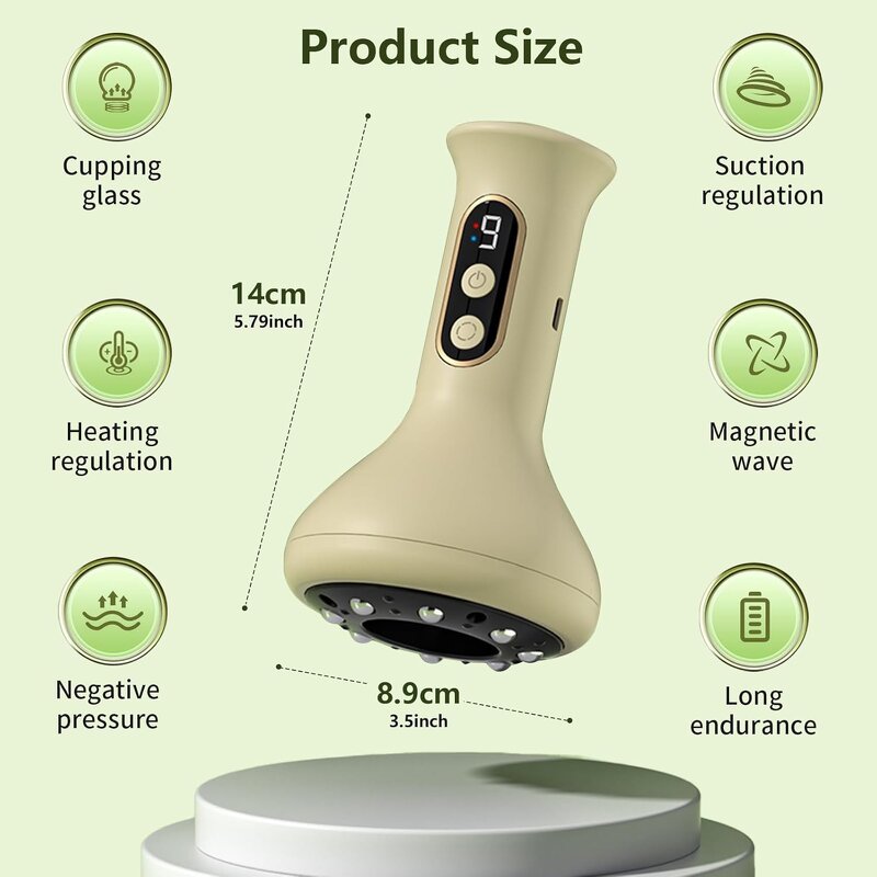 Electric Body Cupping Massager Manufacturer - 9-Speed Heating Negative Pressure USB Rechargeable