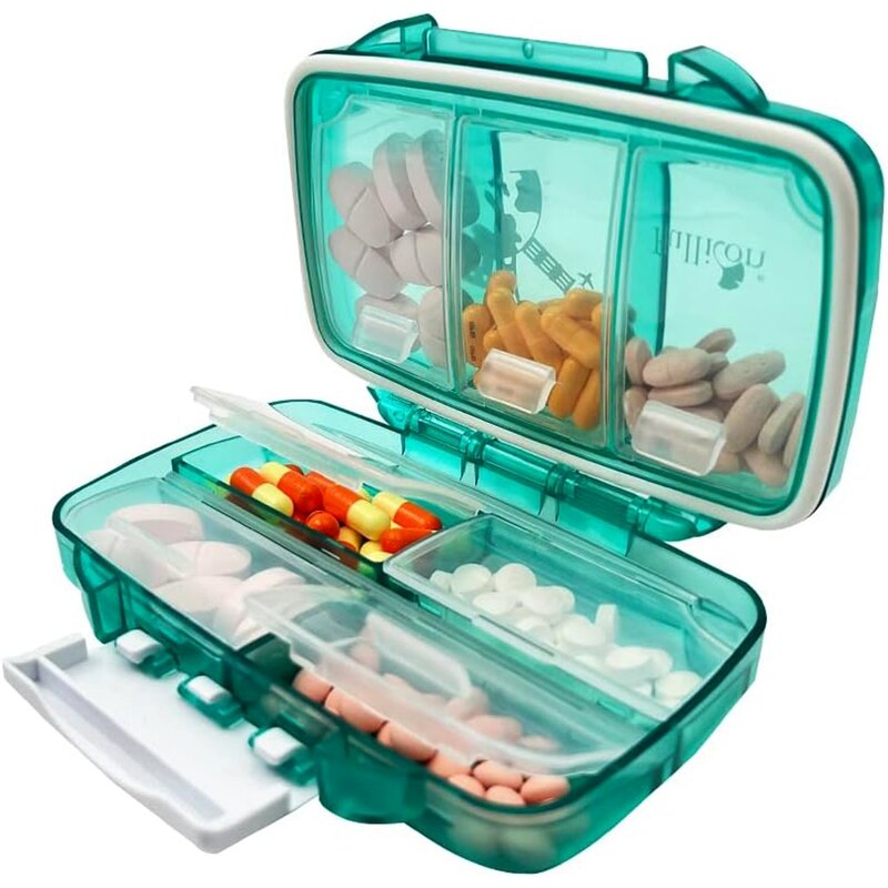 Pill Organizer Manufacturer - 9-Compartment Moisture-Proof Portable Folding 7-Day Case