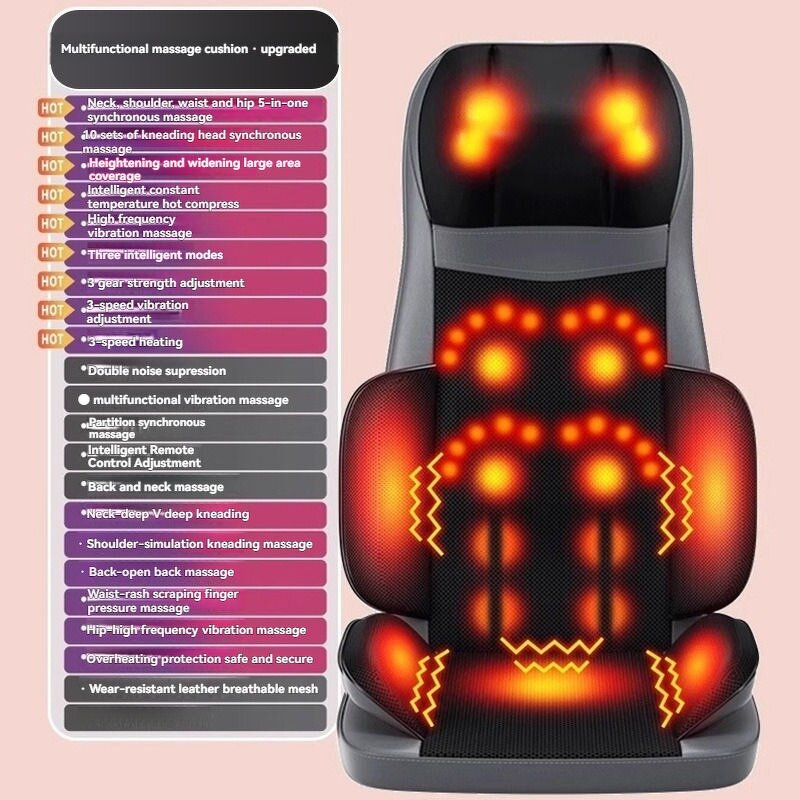 Portable Massage Cushion Manufacturer - 3D Knead Heat for Back, Neck, Waist & Car Seat
